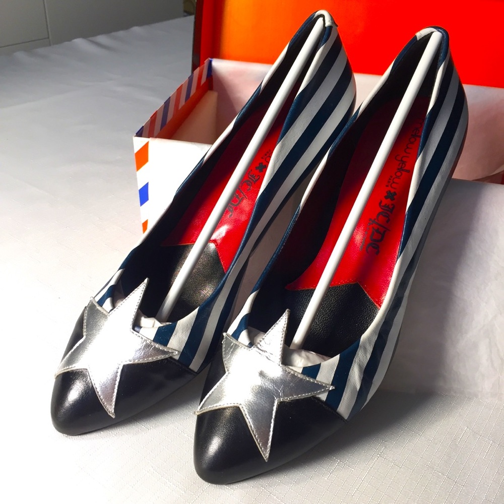 Mellow Yellow Paris Stars & Stripes Heels